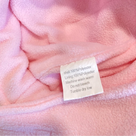 Infants Pink Double Layered Fleece Hat & Mittens - Picture 4 of 6